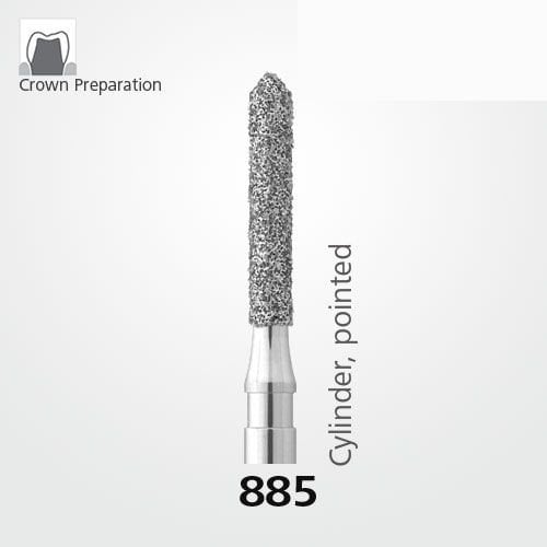 Meisinger 885 Synthetic Diamond Cylinder Bur — Pack of 5