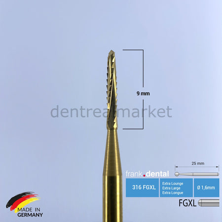 Frank Dental Titanium Carbide Lindemann Surgical Bur 162 – Turbine (FGXL)