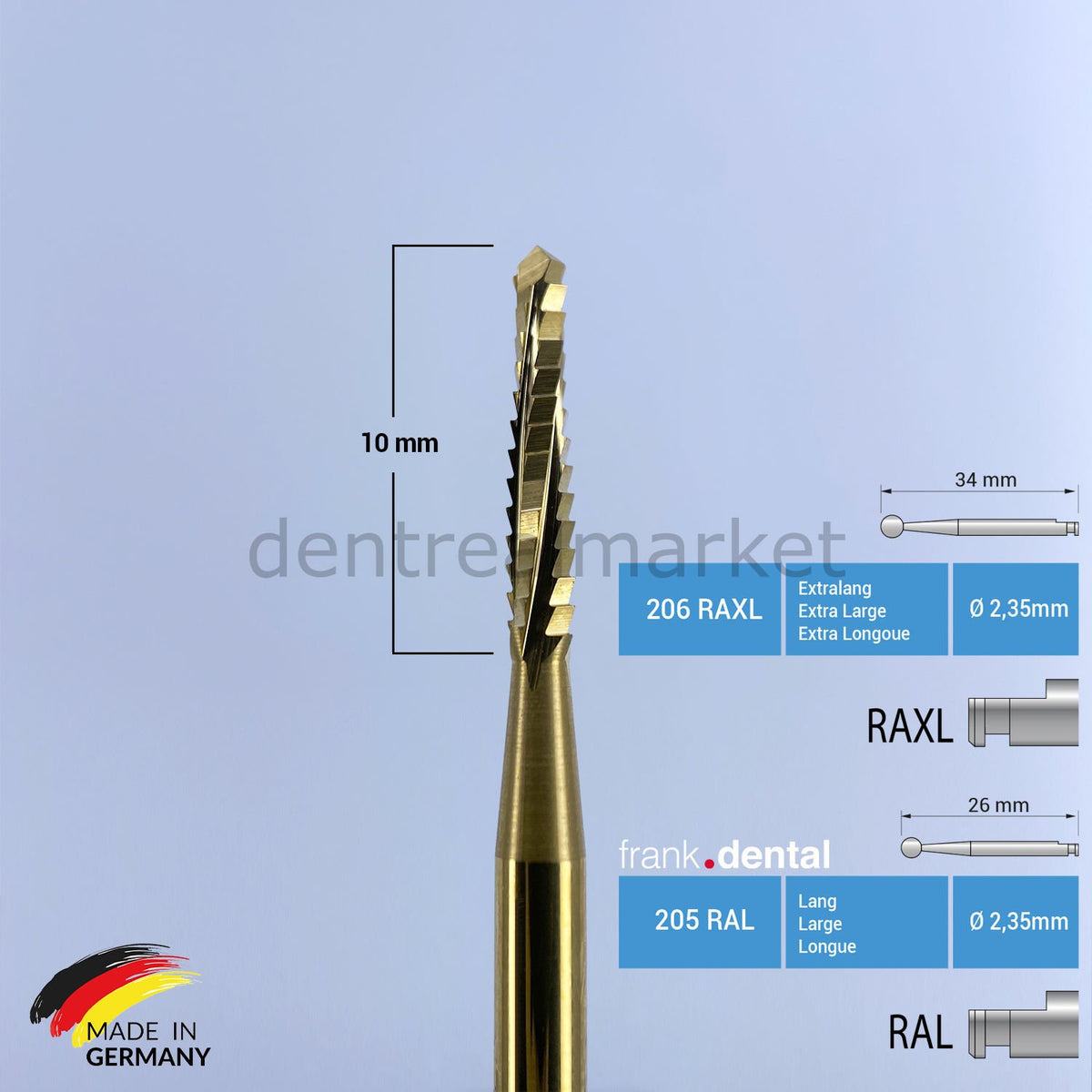 Frank Dental Titanium Lindemann Surgical Bur 167 RAL / RAXL
