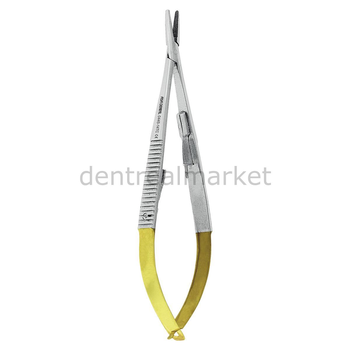 Asa Dental Castroviejo Needle Holder Curved Tip TC 14 cm