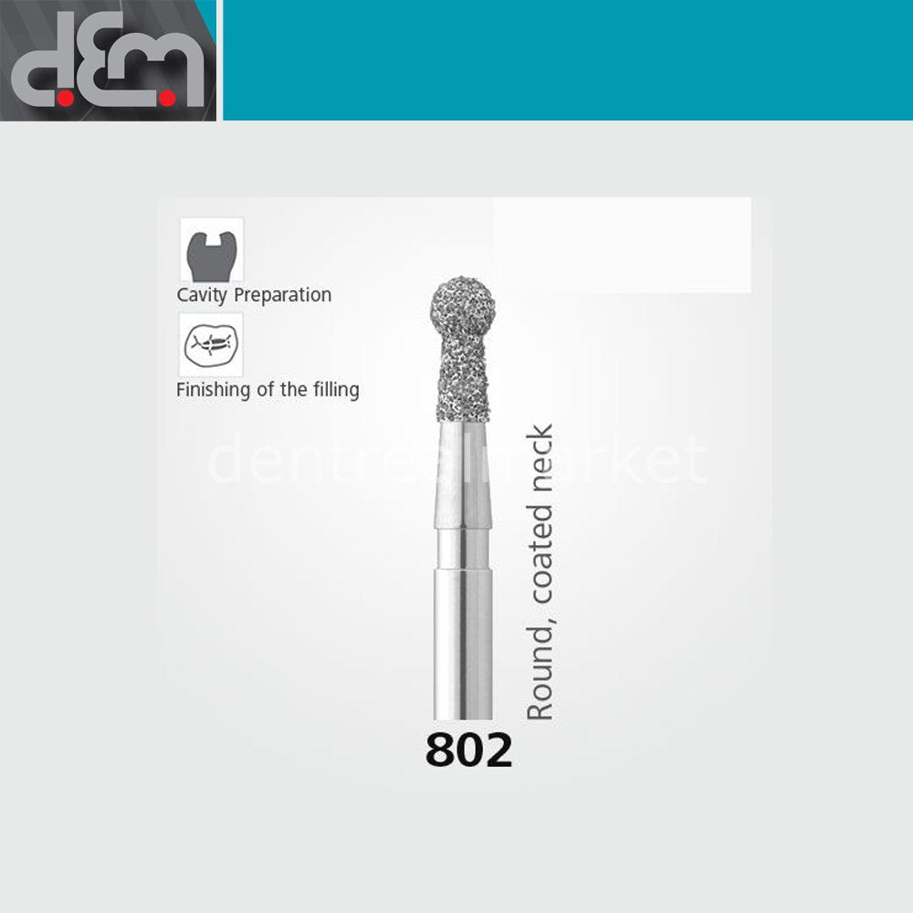 Dx Dentex DX Synthetic Diamond Bur 802 Round Pack of 10