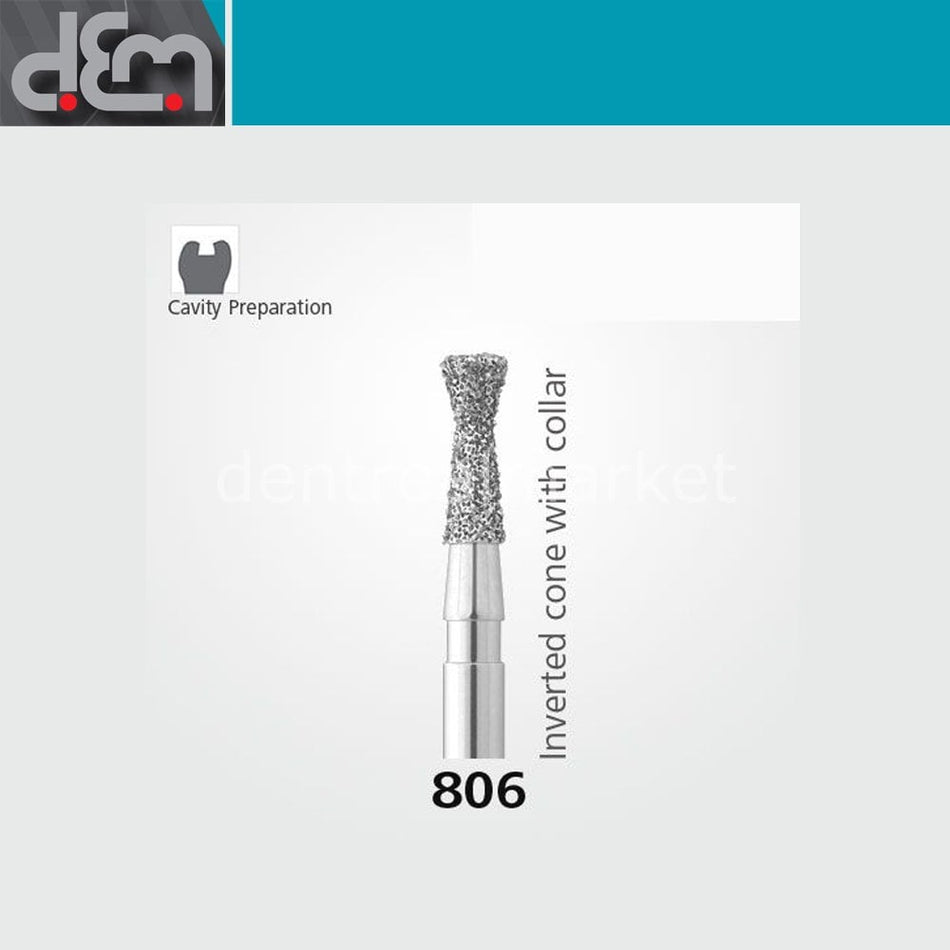 Dx Dentex DX Synthetic Diamond Bur 806 — Inverted Cone — Pack of 10