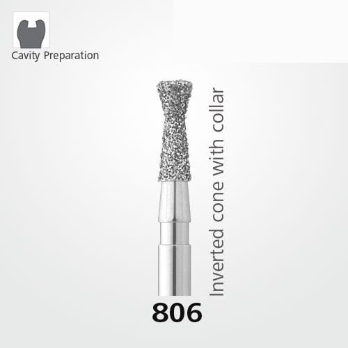 Meisinger 806 Synthetic Diamond Bur Inverted Cone — Pack of 5