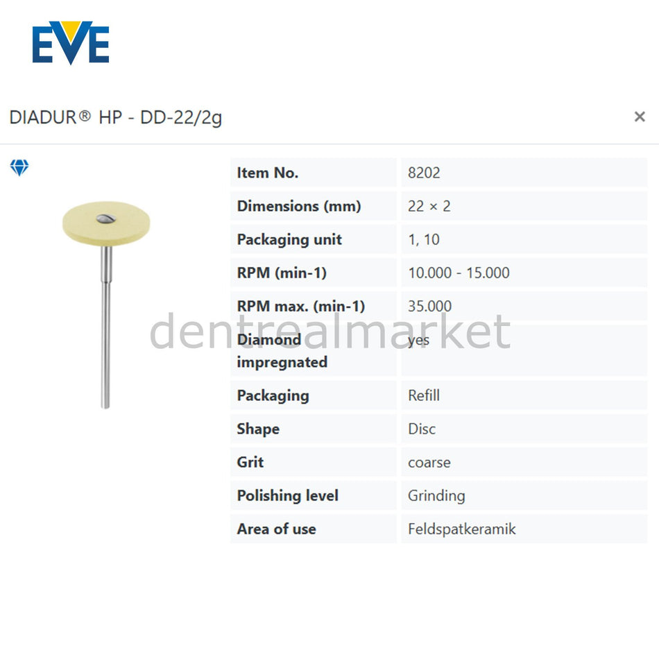 Eve Diadur HP Composite & Porcelain Adjustment Rubber - DD-22/2g
