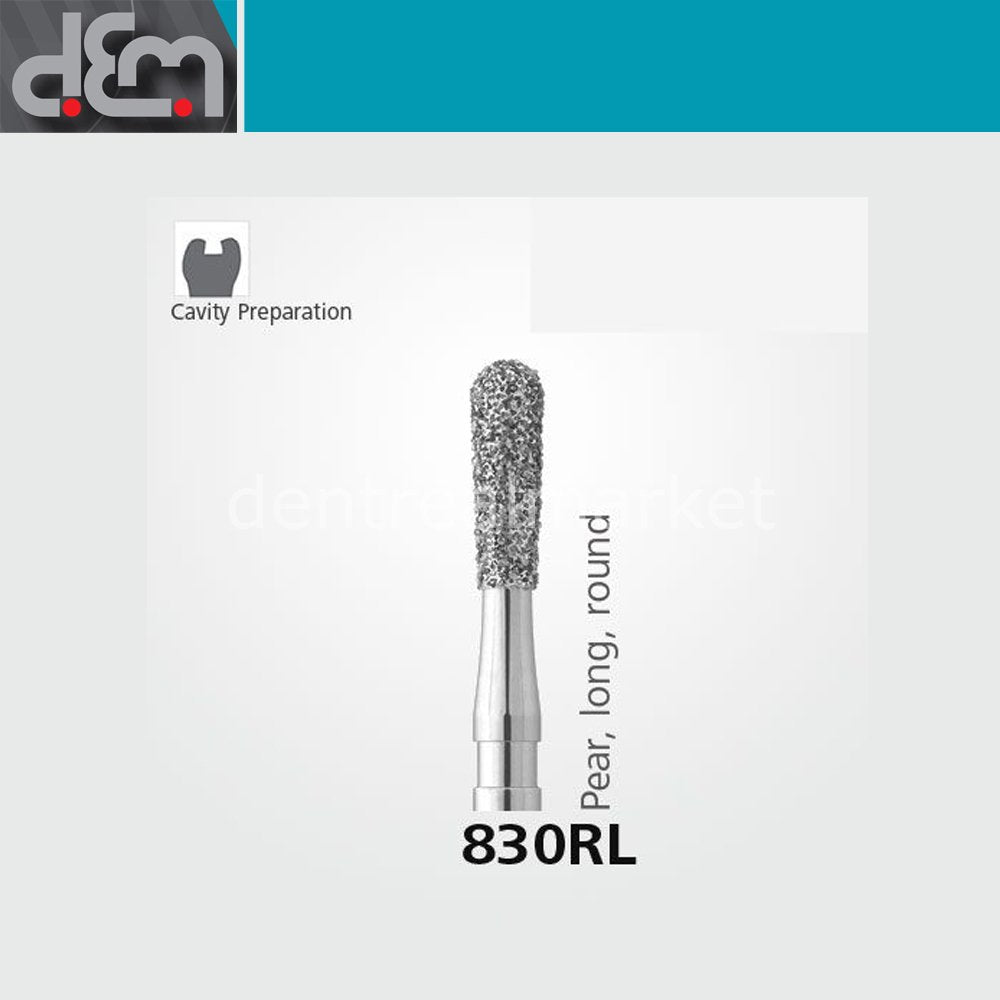 Dx Dentex DX Synthetic Diamond Bur 830RL Pear Tip 10 pcs