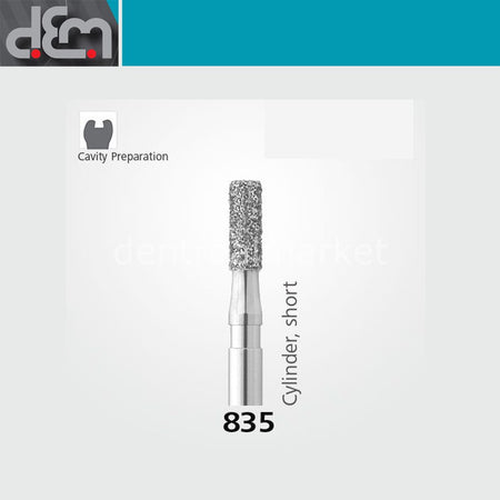 Dx Dentex DX Synthetic Diamond Bur 835 Cylinder Pack of 10
