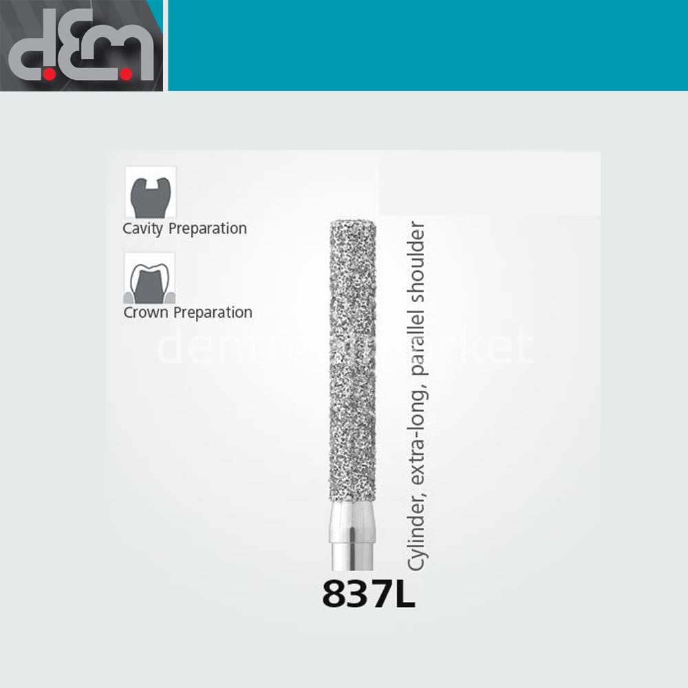 Dx Dentex DX Synthetic Diamond Bur 837L Cylinder Pack of 10
