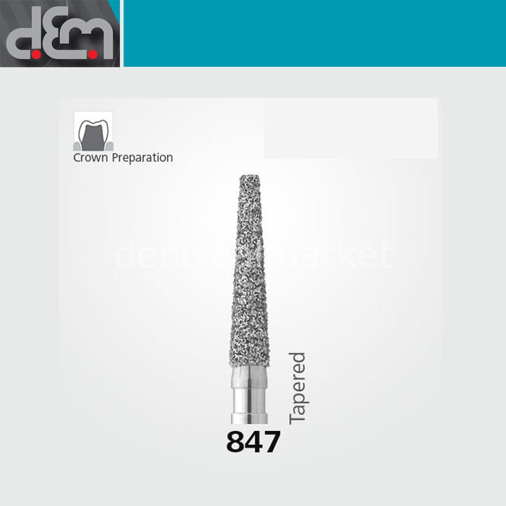 Dx Dentex DX Synthetic Diamond Bur - 847 - Tapered - Pack of 10