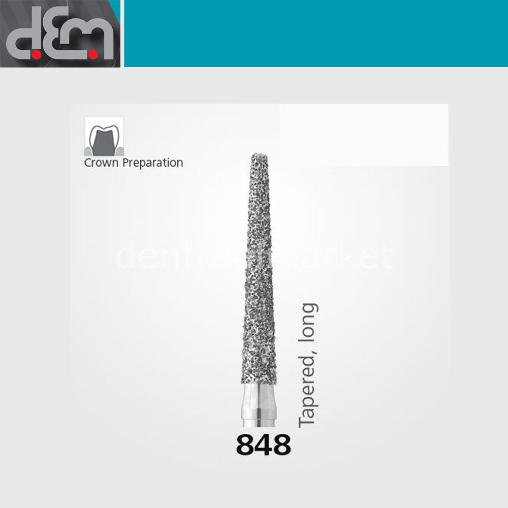 Dx Dentex DX Synthetic Diamond Bur - 848 - Tapered - Pack of 10