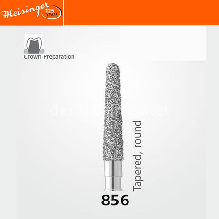 Meisinger 856 Synthetic Diamond Tapered Bur — Pack of 5