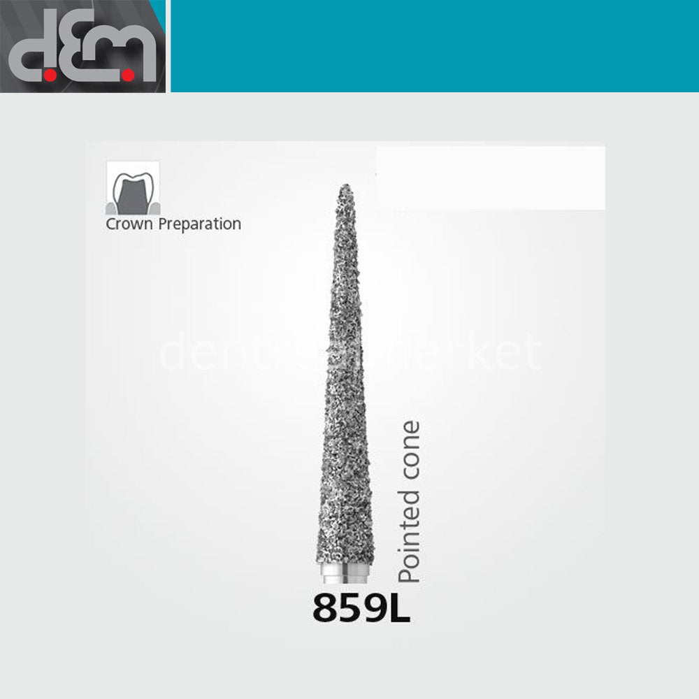 Dx Dentex DX Synthetic Diamond Bur - 859L - Needle Tip - 10 pcs