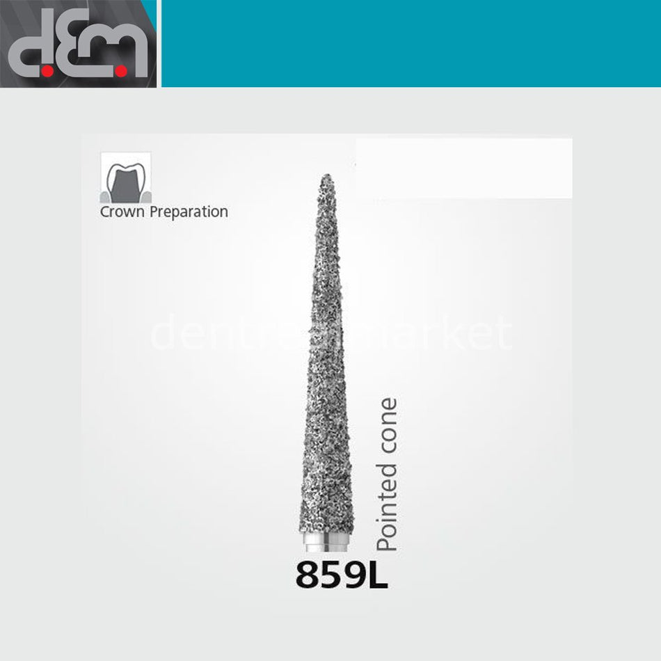 Dx Dentex DX Synthetic Diamond Bur - 859L - Needle Tip - 10 pcs