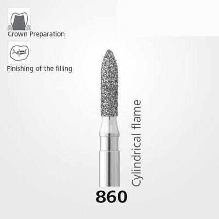 Meisinger 860 Synthetic Diamond Bur Pack of 5 – Flame