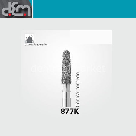 Dx Dentex DX Synthetic Diamond Bur - 877K - Chamfer - 10 pcs