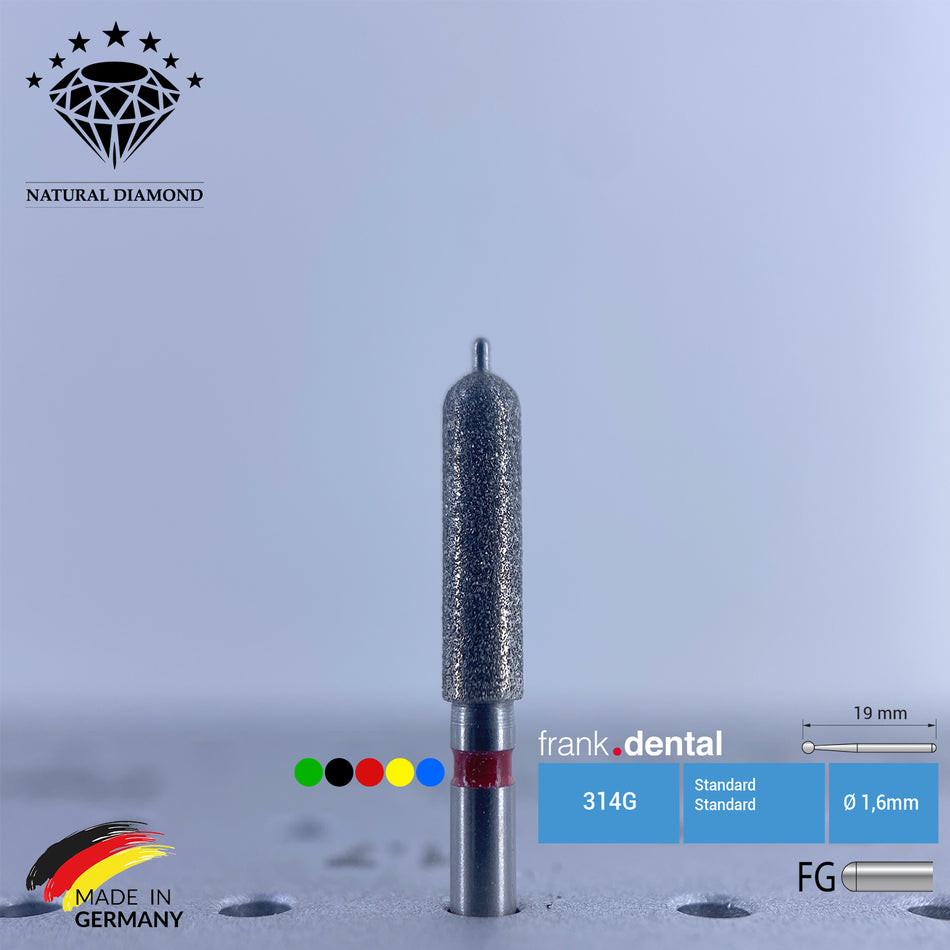 Fraise dentaire en diamant naturel-fraises dentaires 878FS-guide de torpille pincé-5 pièces