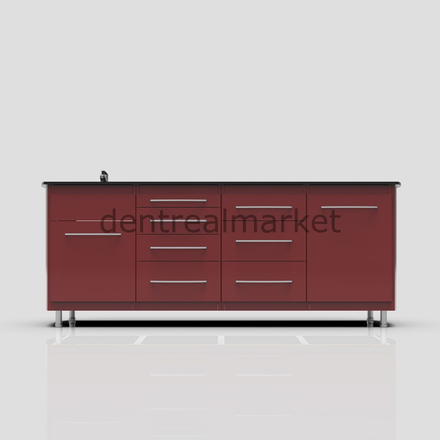 Grup Dental Adjustable-Leg Clinic Workbench AN04 – Glass Top