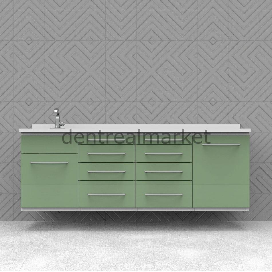 Grup Dental Wall-Mounted Clinic Workbench - Glass Top AN06