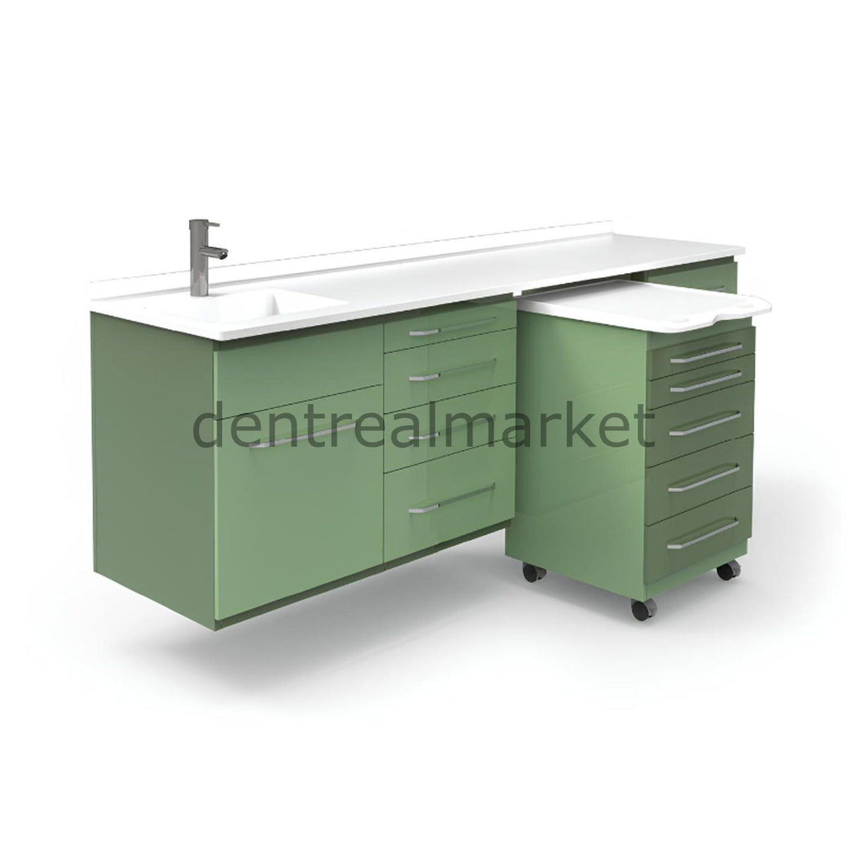 Grup Dental Wall-Mounted Clinic Workbench AN05 – Glass Top