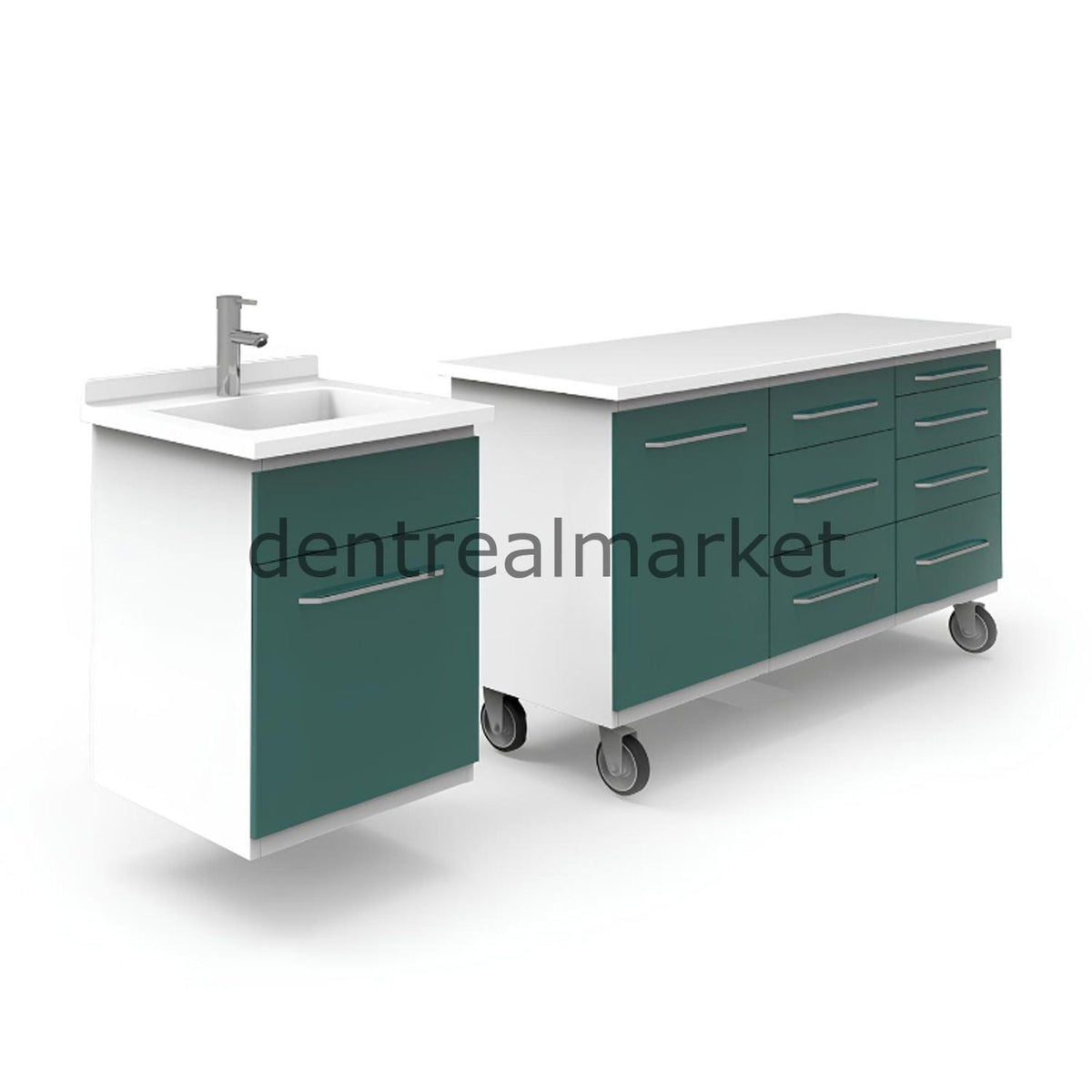 Grup Dental Wall-Mounted Sectional Clinic Workbench - Corian Top AN07