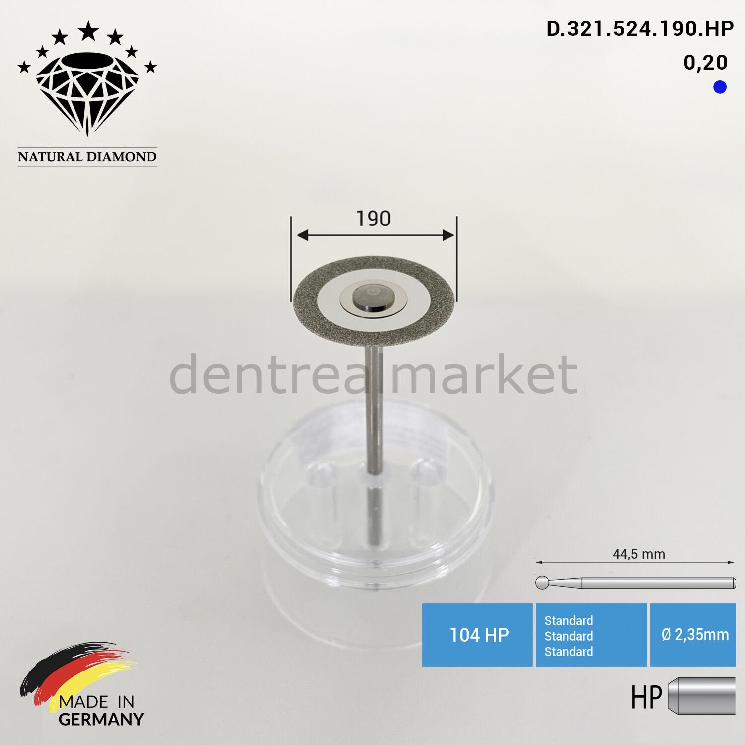 Frank Dental Ortho Diamond Disc 524.190 HP Interproximal