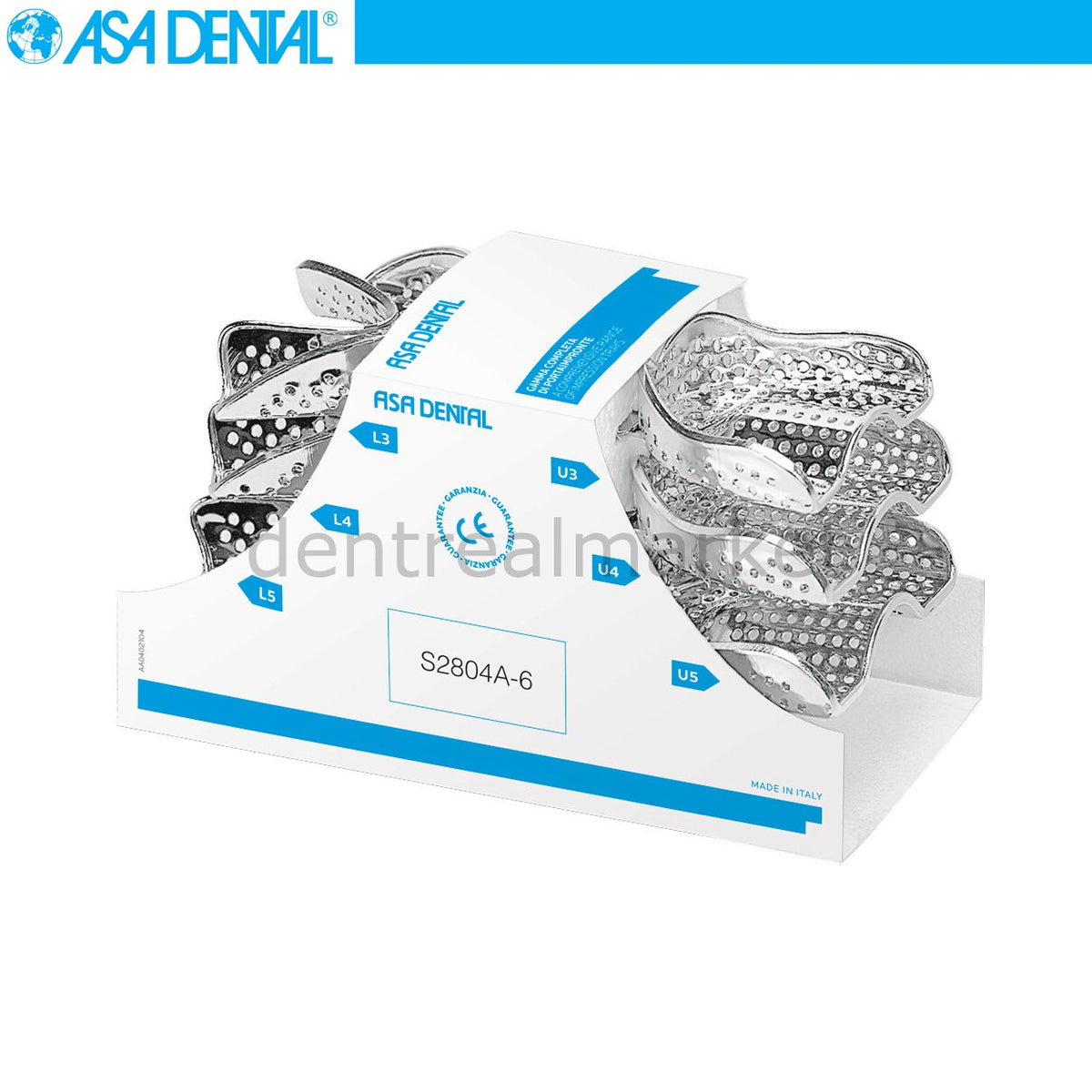Asa Dental Rim-Lock Impression Tray Perforated Dentate 6-Piece Set