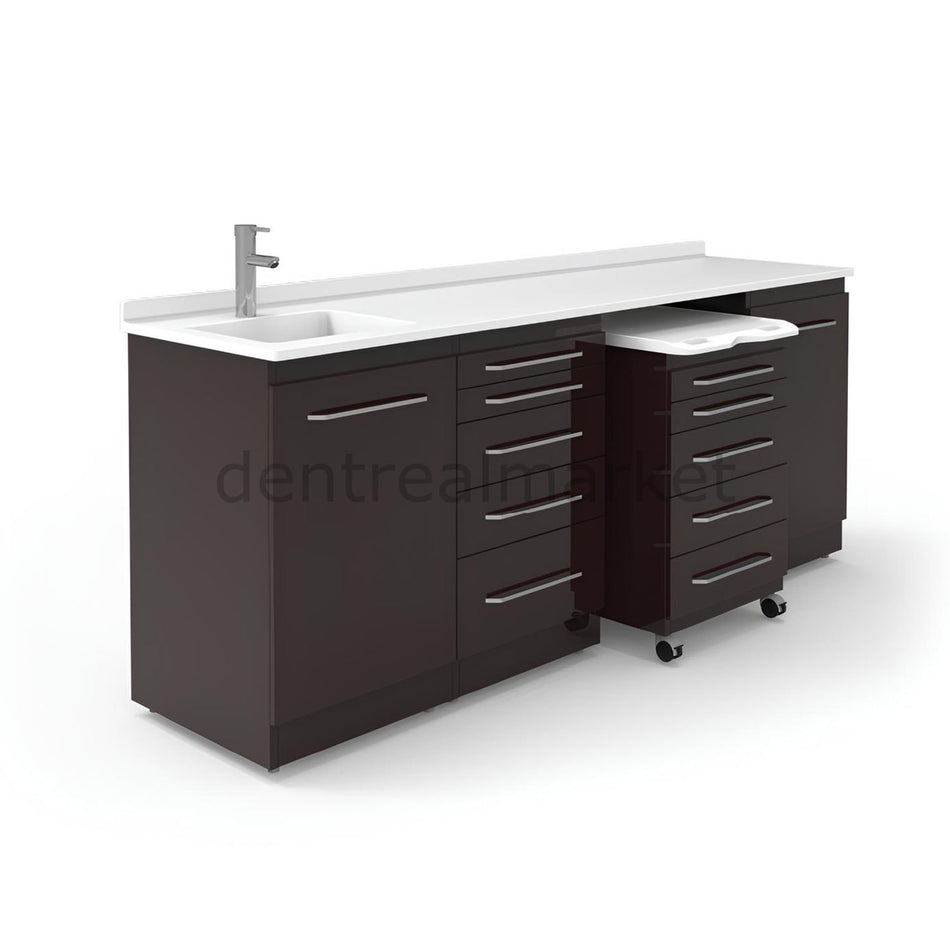 Grup Dental Mobile Cabinet Clinic Bench — Glass Top AZ01
