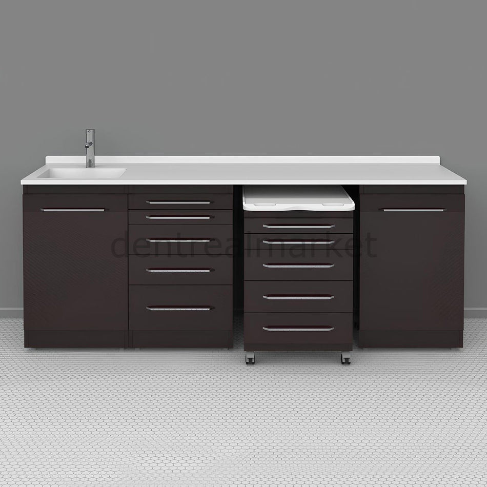 Grup Dental Mobile Cabinet Clinic Bench — Glass Top AZ01