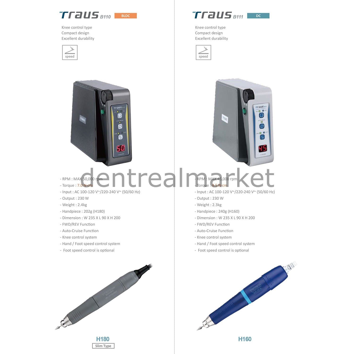 Saeshin Traus B111/H160 Laboratory Micromotor