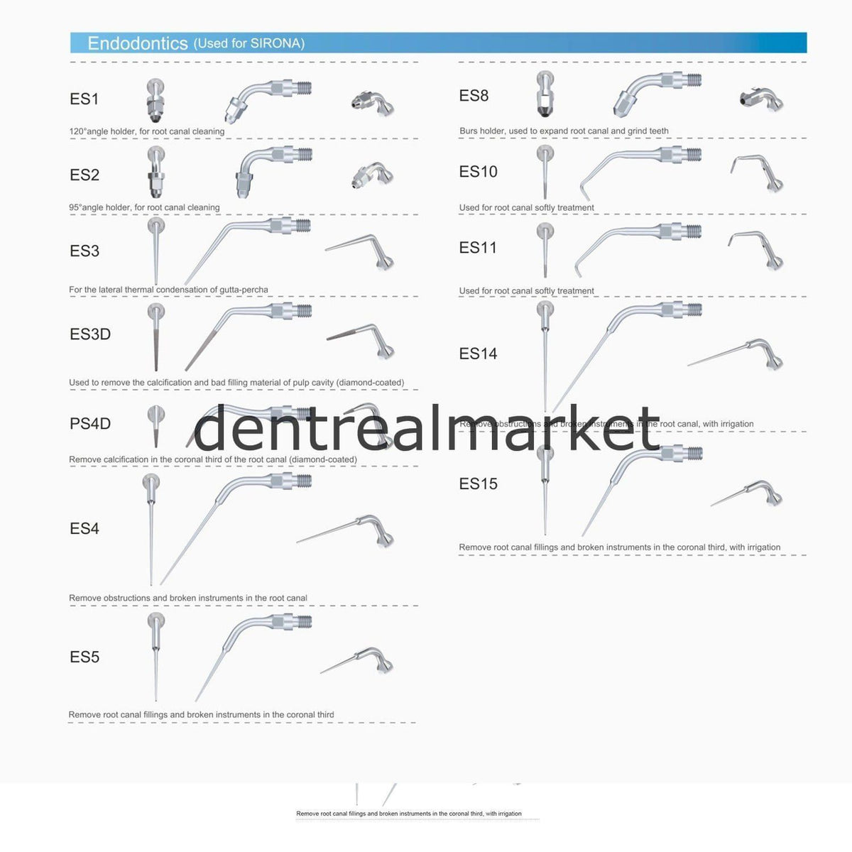Woodpecker Ultrasonic Scaler Tip ES8 Sirona Compatible