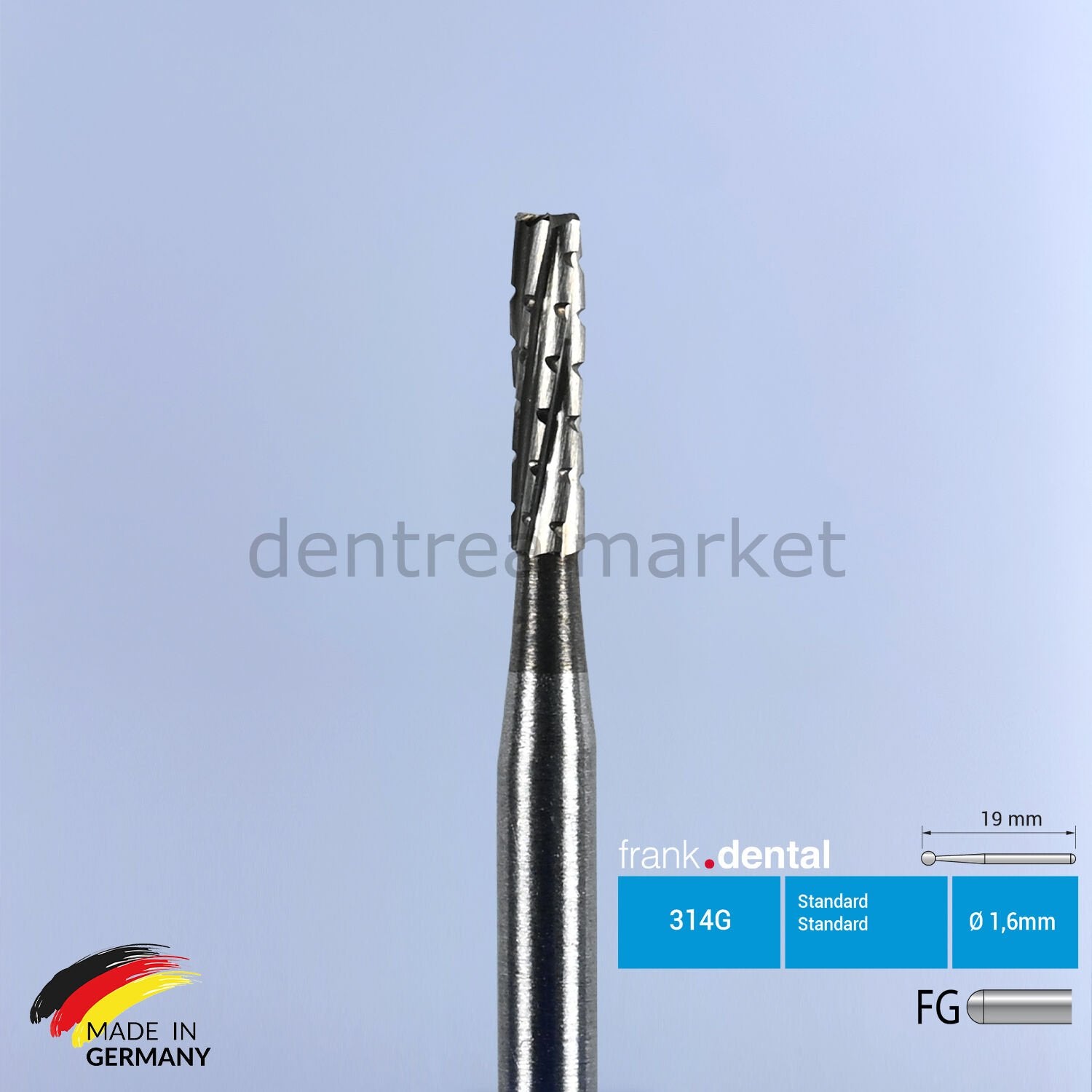 Frank Dental Tungsten Carbide Bur Turbine FG — C31L — 5 pcs