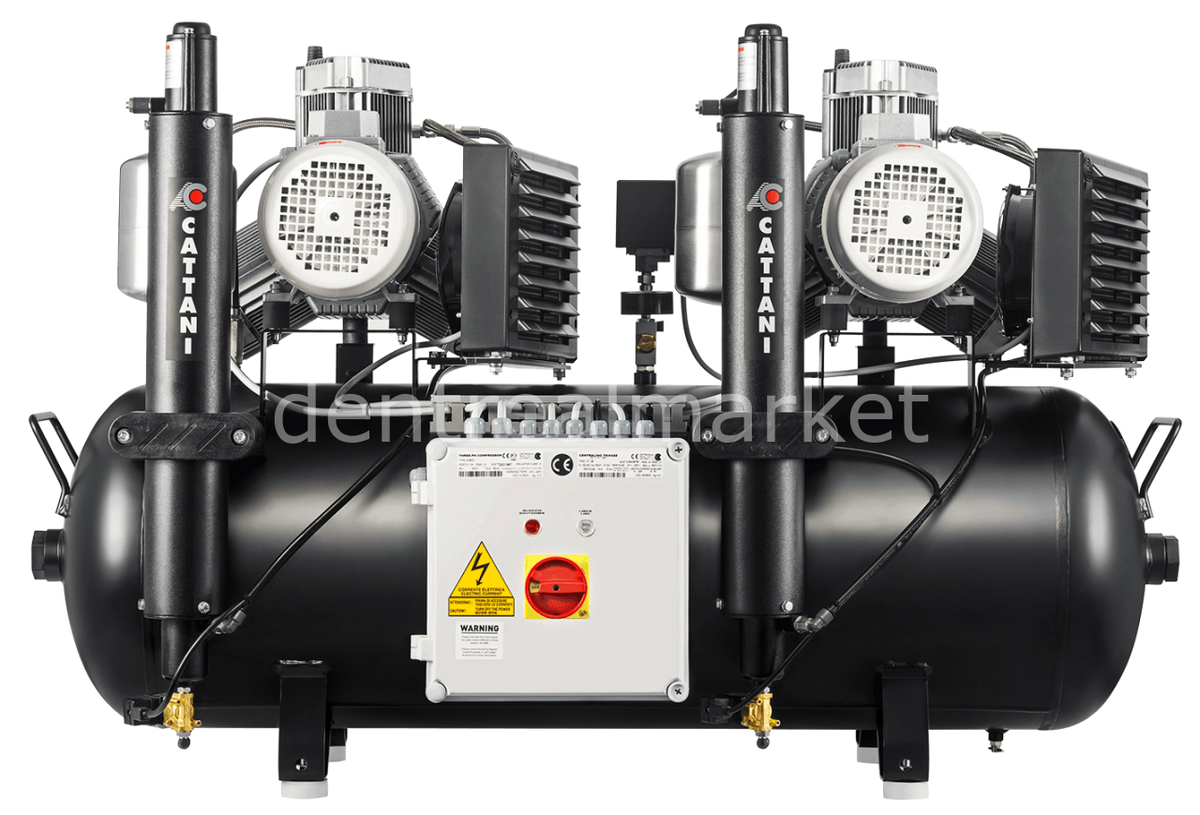 Cattani AC 600 Dryer Compressor — Dual Head, 3-Cylinder