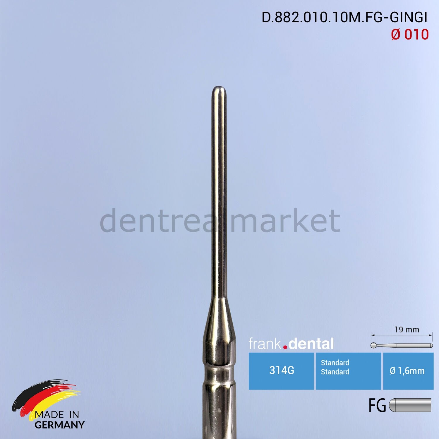 Frank Dental Gingiburs Soft Tissue & Gingivectomy Bur - 882 - Ø 010