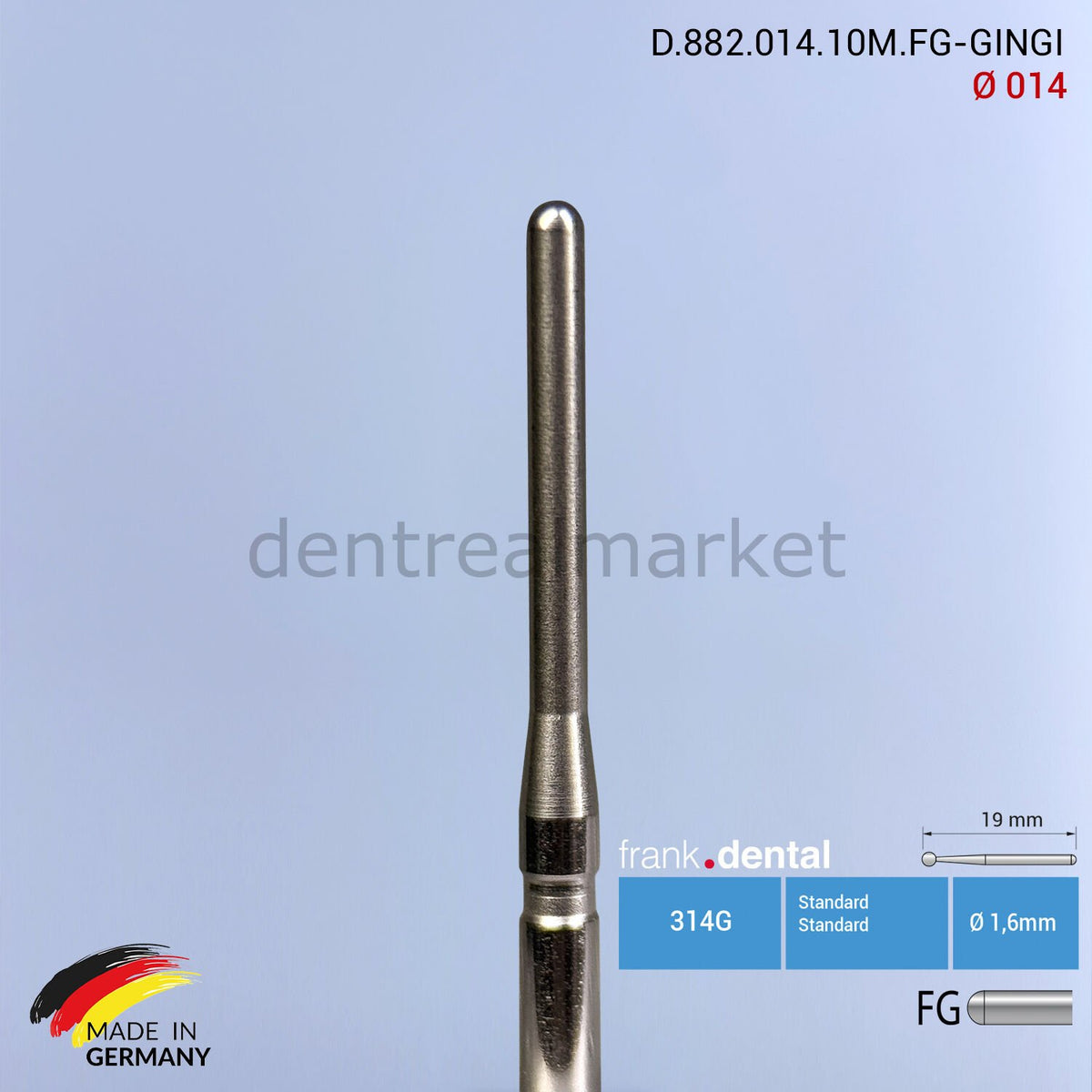 Frank Dental Gingiburs Soft Tissue & Gingivectomy Bur - 882 - Ø 014