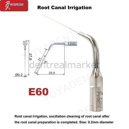 Woodpecker Scaler Irrigation Tip E60 – Compatible with EMS, Mectron, Woodpecker, and W&H