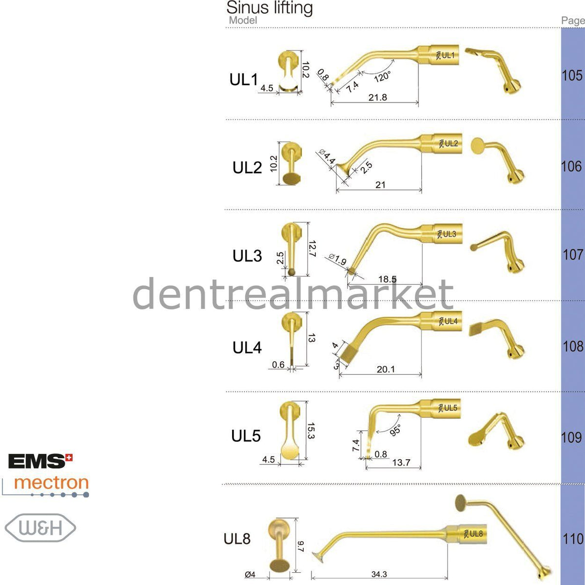 Woodpecker Ultrasurgery Sinus Lifting Tip UL1 — Woodpecker / Mectron / EMS