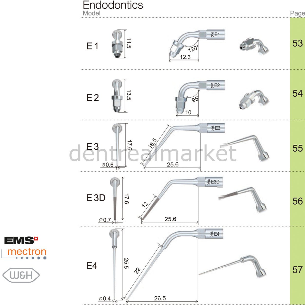 Woodpecker Endodontic Scaler Tip E1 – EMS, Mectron, Woodpecker, W&H Compatible