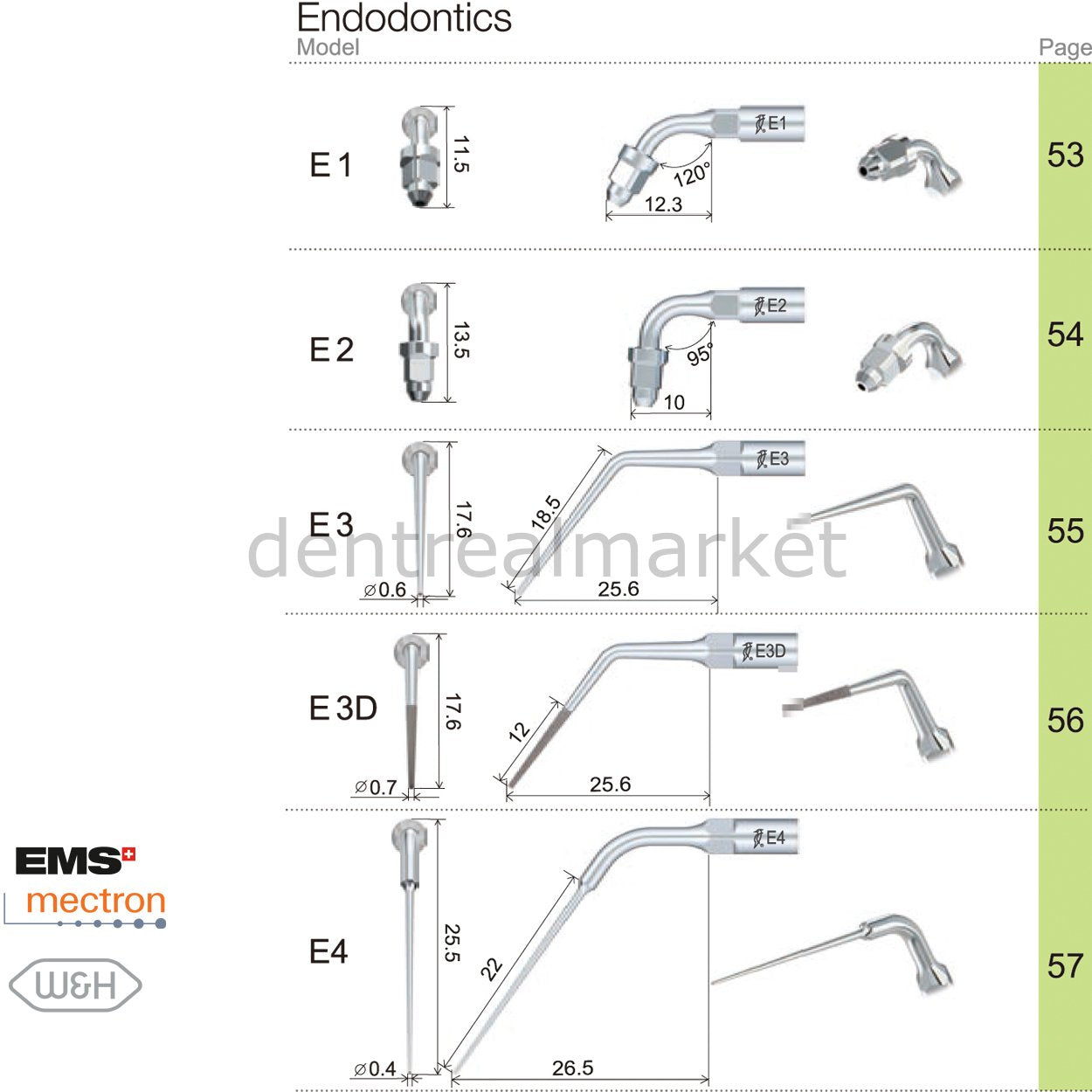 Woodpecker Endodontic Scaler Tip E1 – EMS, Mectron, Woodpecker, W&H Compatible