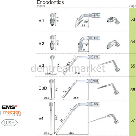 Woodpecker Endodontic Scaler Tip E1 – EMS, Mectron, Woodpecker, W&H Compatible