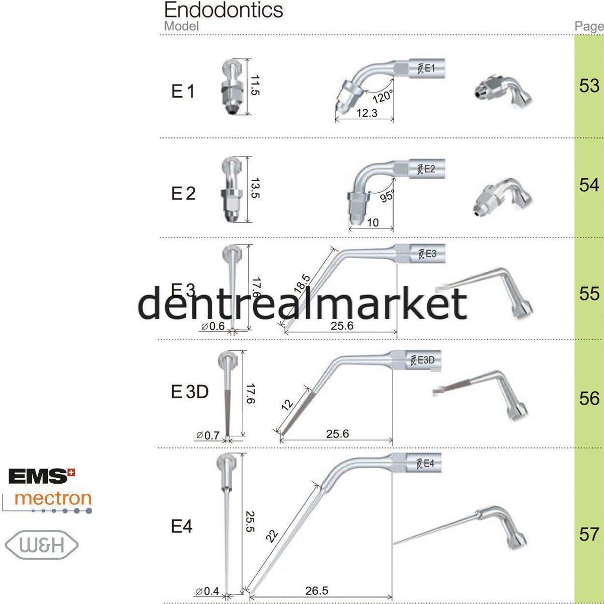 Woodpecker Scaler Endodontic Tip E4D – Compatible with EMS, Mectron, Woodpecker, and W&H