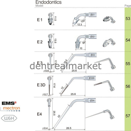 Woodpecker E11D Endodontic Scaler Tip - EMS, Mectron, Woodpecker, W&H Compatible
