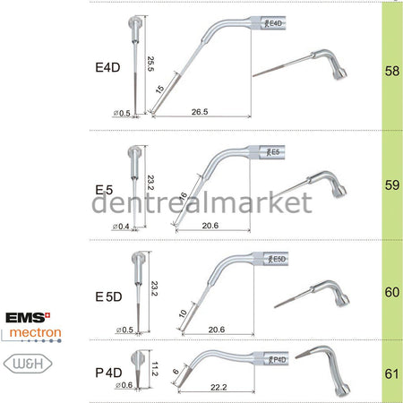 Woodpecker E10 Endodontic Scaler Tip - EMS, Mectron, Woodpecker, W&H Compatible