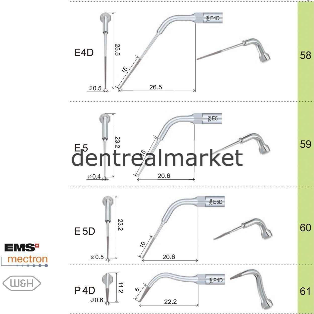 Woodpecker Scaler Endodontic Tip E2 – Compatible with EMS, Mectron, Woodpecker, and W&H