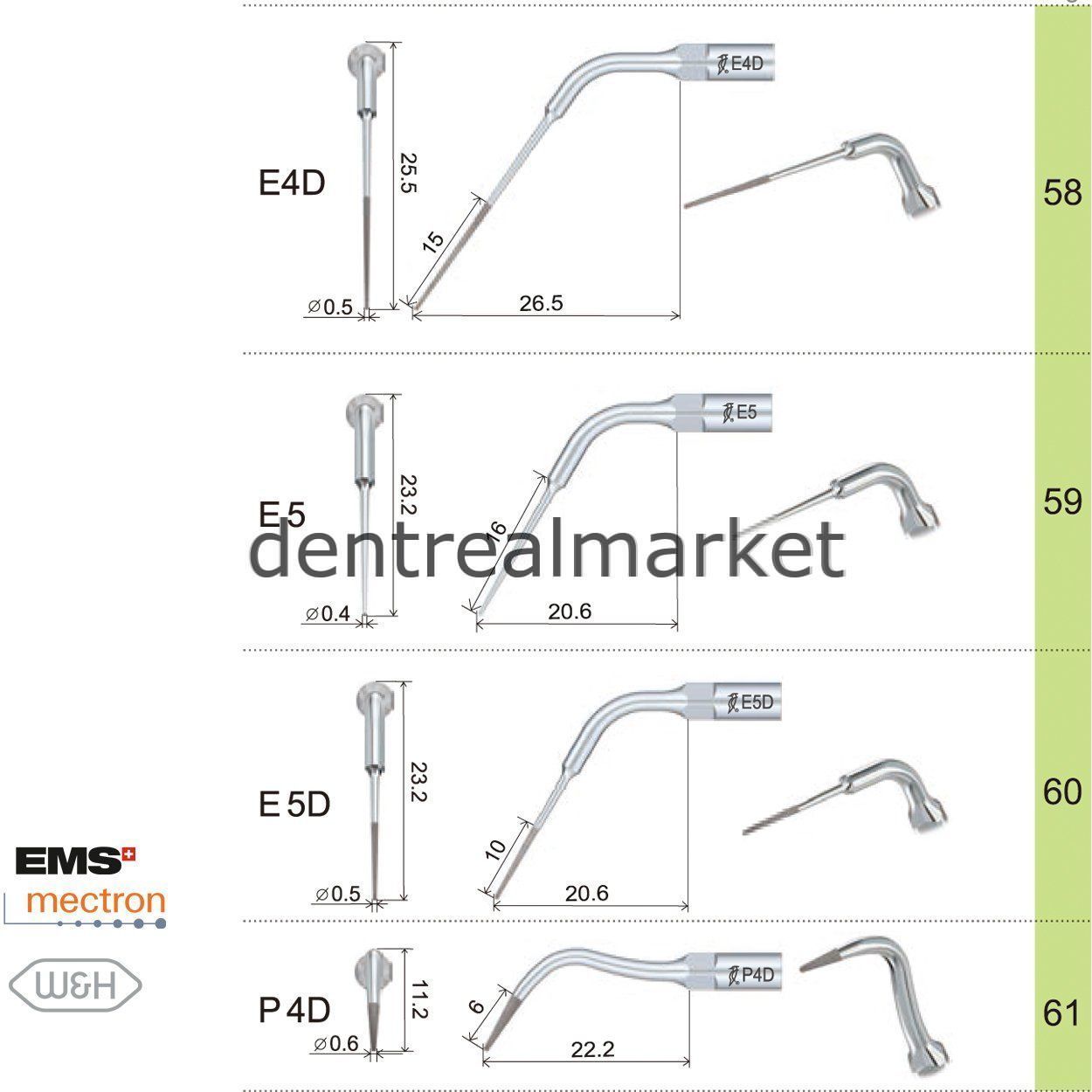 Woodpecker E14 Endodontic Scaler Tip - EMS, Mectron, Woodpecker, W&H Compatible