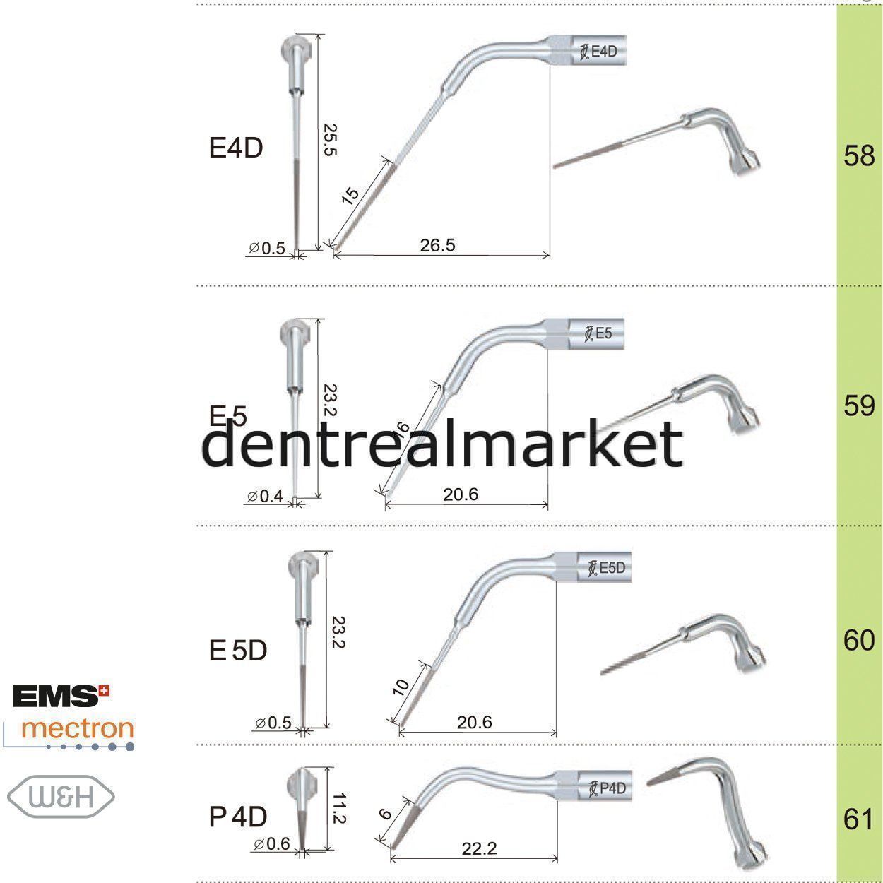 Woodpecker Scaler Endodontic Tip E5 – Compatible with EMS, Mectron, Woodpecker, and W&H