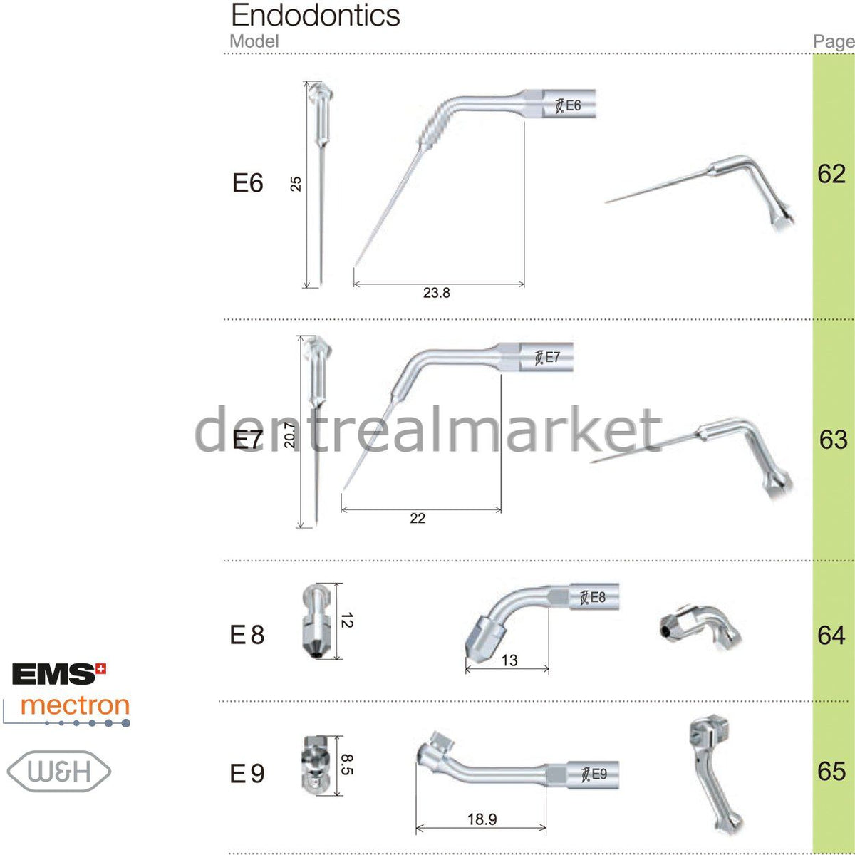 Woodpecker E10 Endodontic Scaler Tip - EMS, Mectron, Woodpecker, W&H Compatible