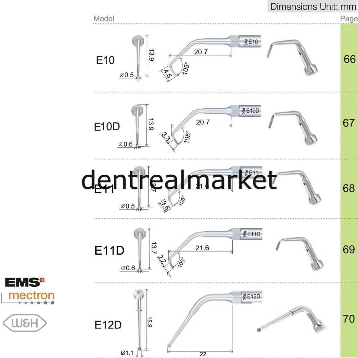 Woodpecker Scaler Endodontic Tip E5D – Compatible with EMS, Mectron, Woodpecker, and W&H