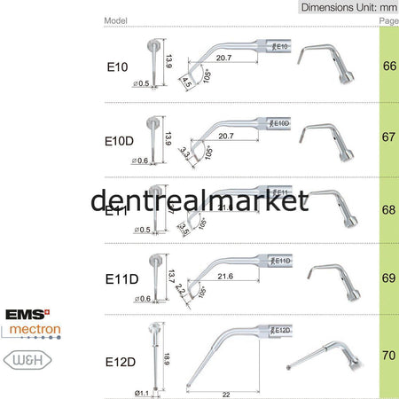 Woodpecker Scaler Endodontic Tip E4D – Compatible with EMS, Mectron, Woodpecker, and W&H
