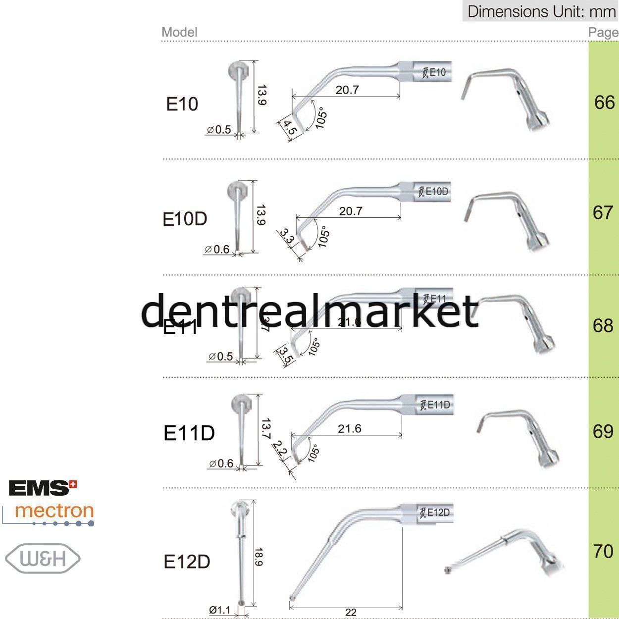 Woodpecker Scaler Endodontic Tip E6 – Compatible with EMS, Mectron, Woodpecker, and W&H