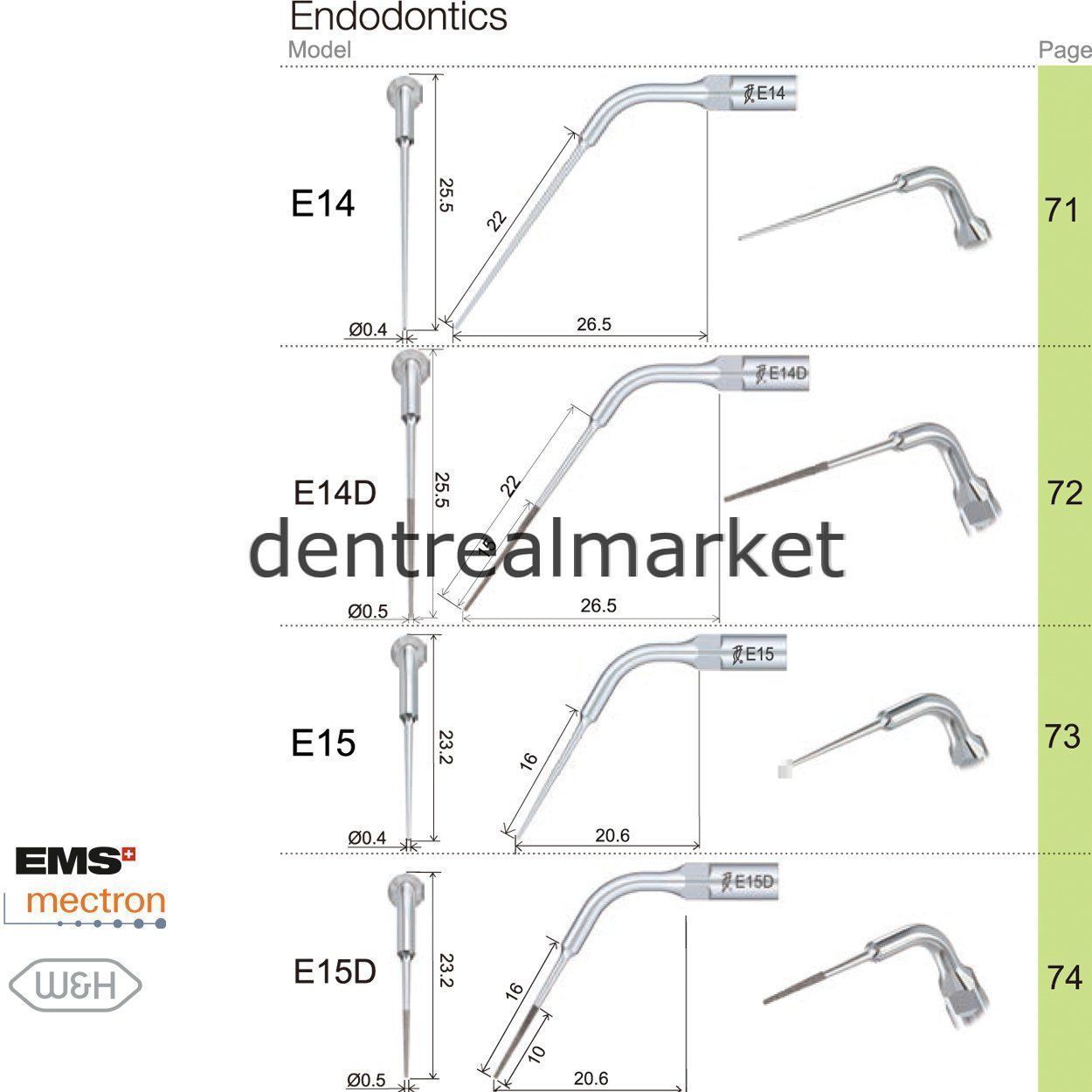 Woodpecker Scaler Endodontic Tip E2 – Compatible with EMS, Mectron, Woodpecker, and W&H