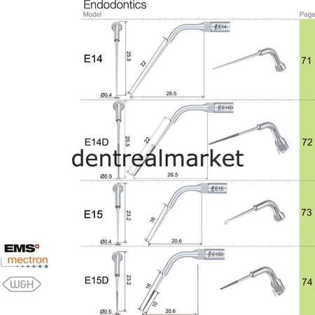 Woodpecker Scaler Endodontic Tip E4 – Compatible with EMS, Mectron, Woodpecker, and W&H
